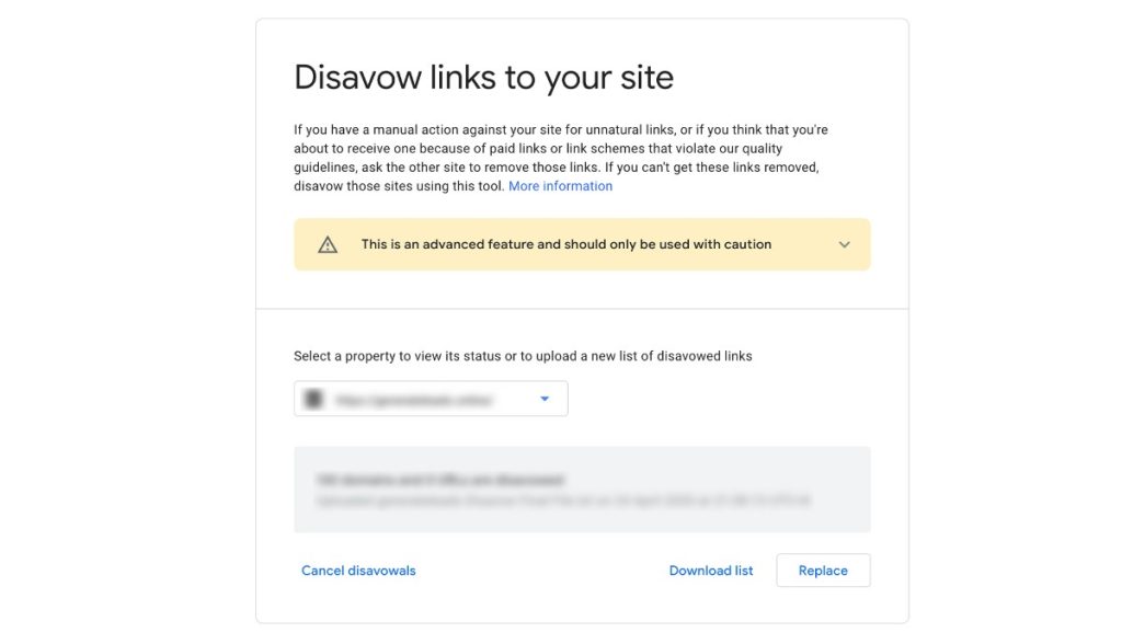 Google Disavow Toxic Link Tool